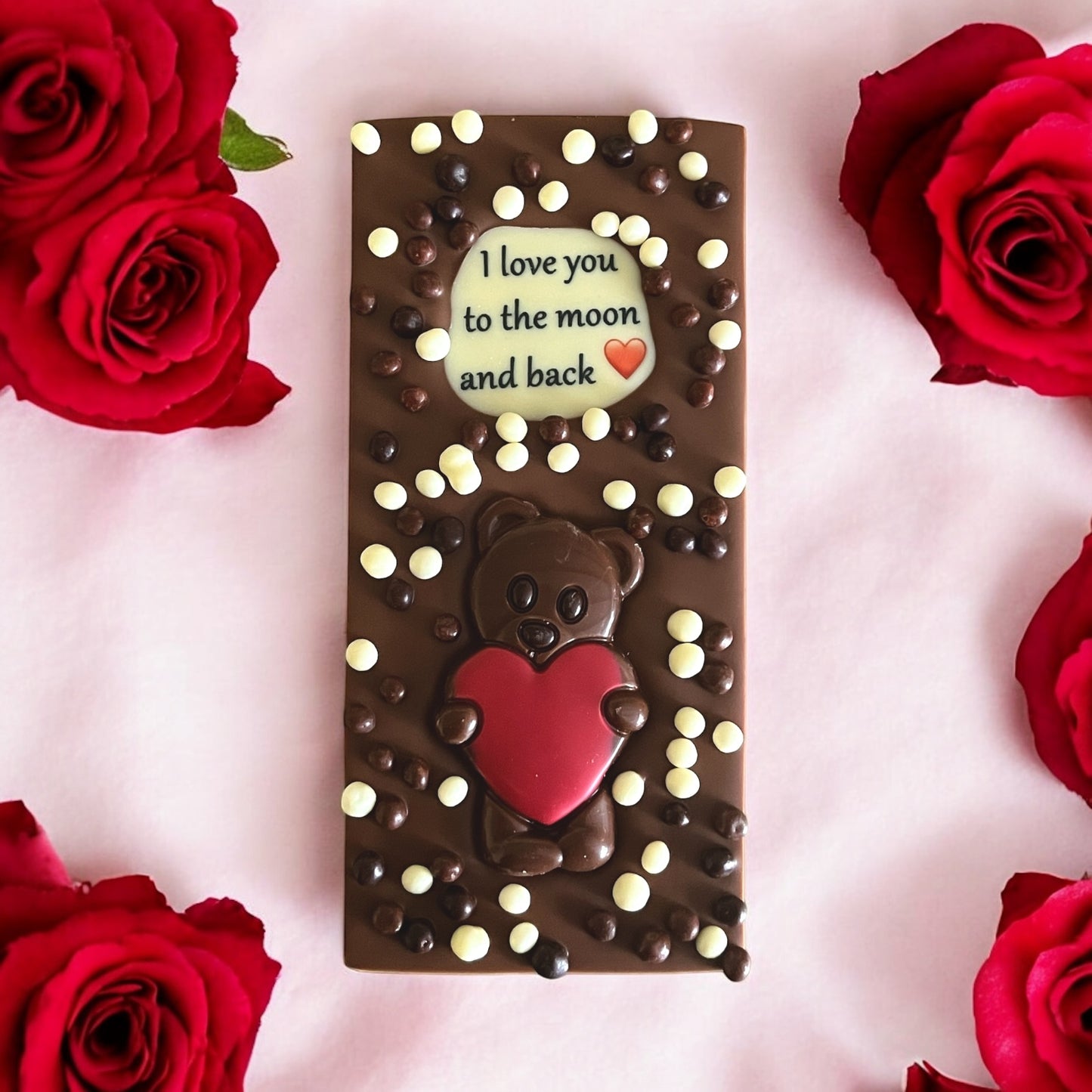 Personalised Valentine's Teddy Belgian Milk Chocolate Bar