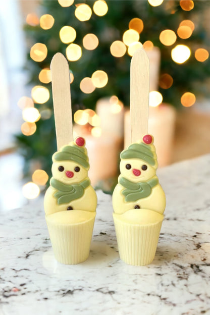 White Snowman Hot Chocolate Spoon