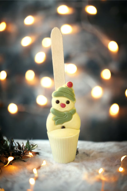 White Snowman Hot Chocolate Spoon