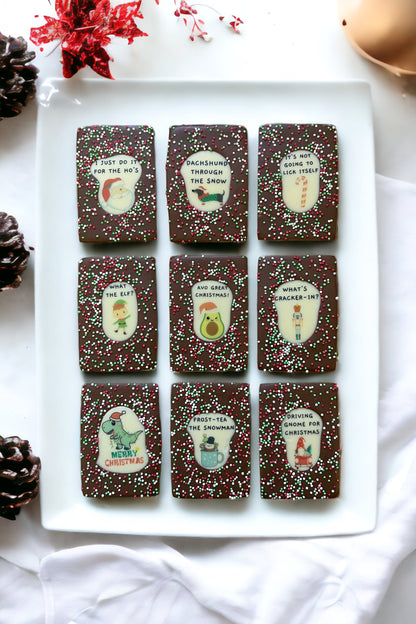 Christmas Mini Pun Chocolate Bars