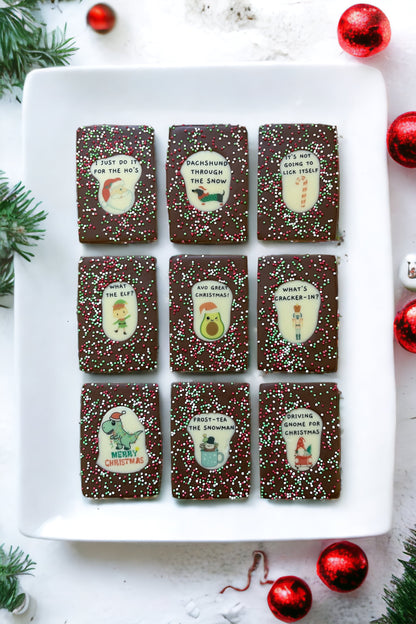 Christmas Mini Pun Chocolate Bars