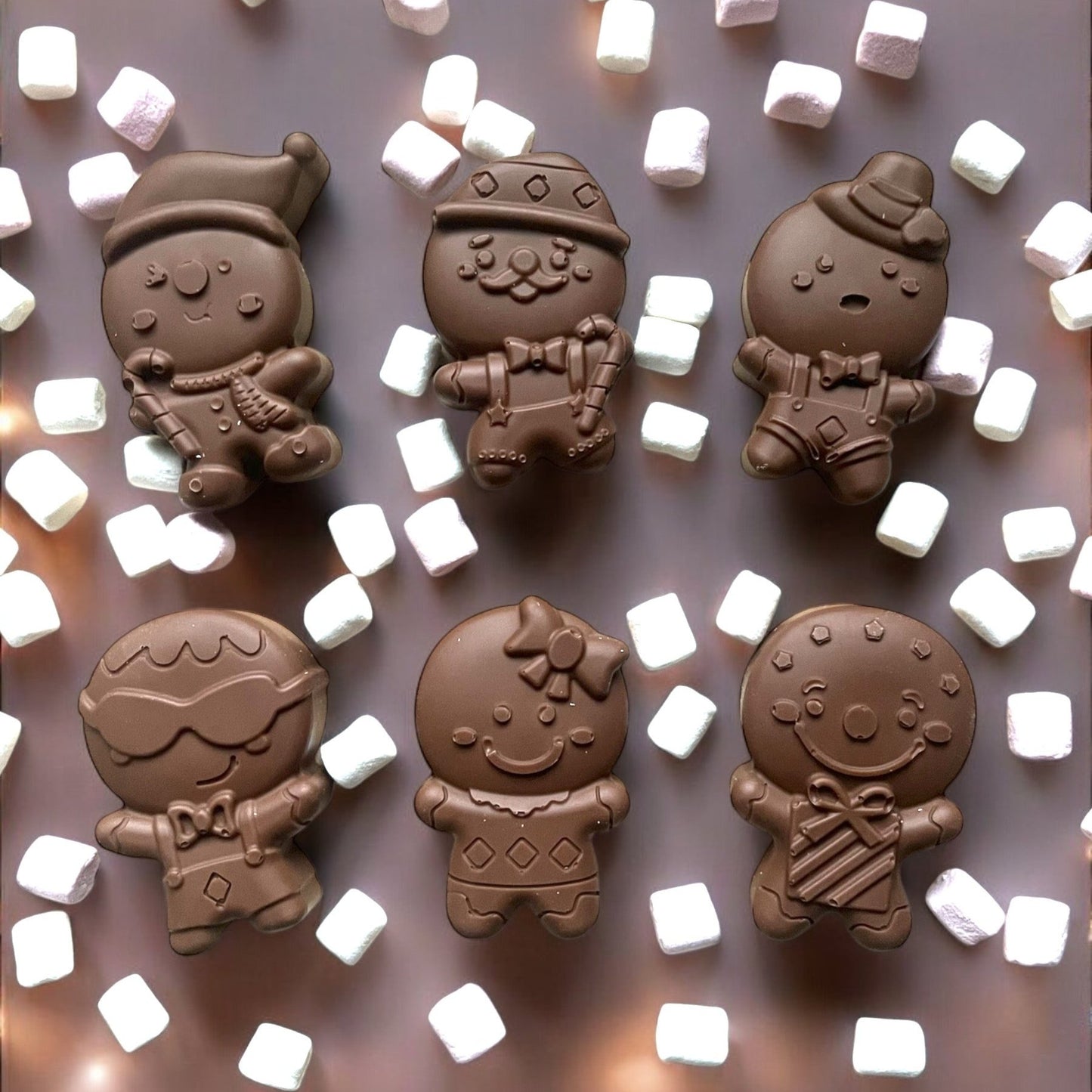 Gingerbread Man Hot Chocolate Melt & Marshmallows