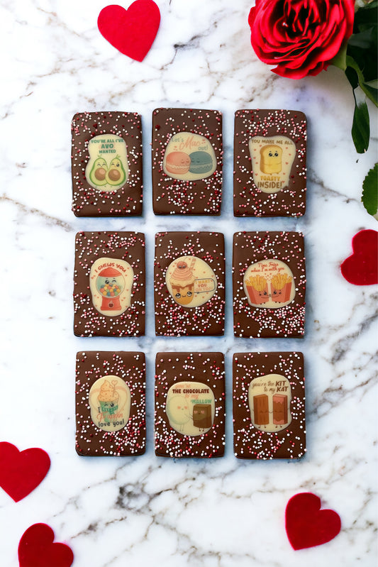 Valentine's Day Mini Pun Chocolate Bars