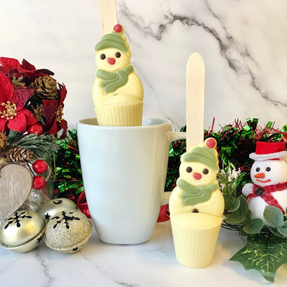 White Snowman Hot Chocolate Spoon